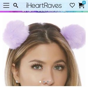 Purple puff ball Headpiece